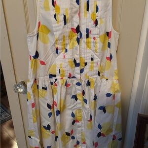 Kate Spade Sleeveless Dress with Yellow, Pink, and Blue Abstract Print